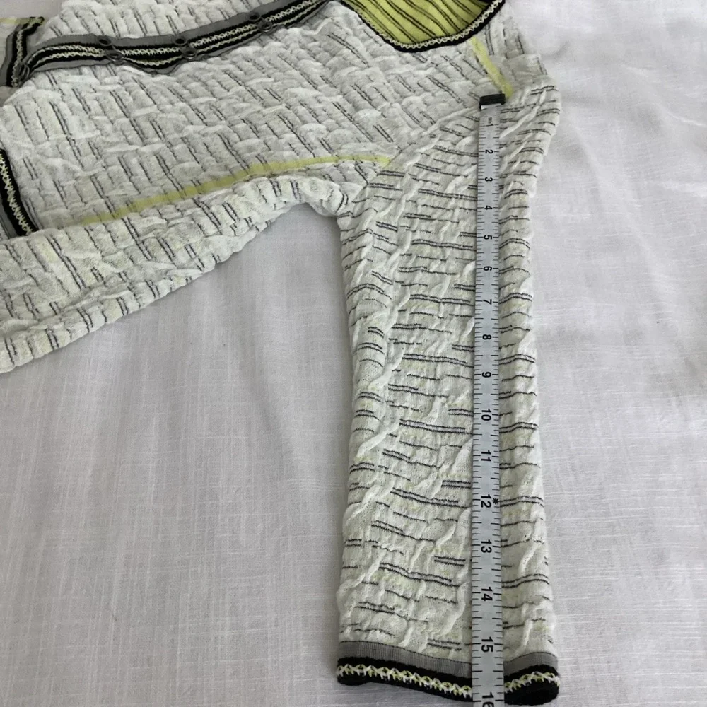 Aldo Martins Cardigan Sweater Womens Size 6 Yellow Black Lightweight Academia